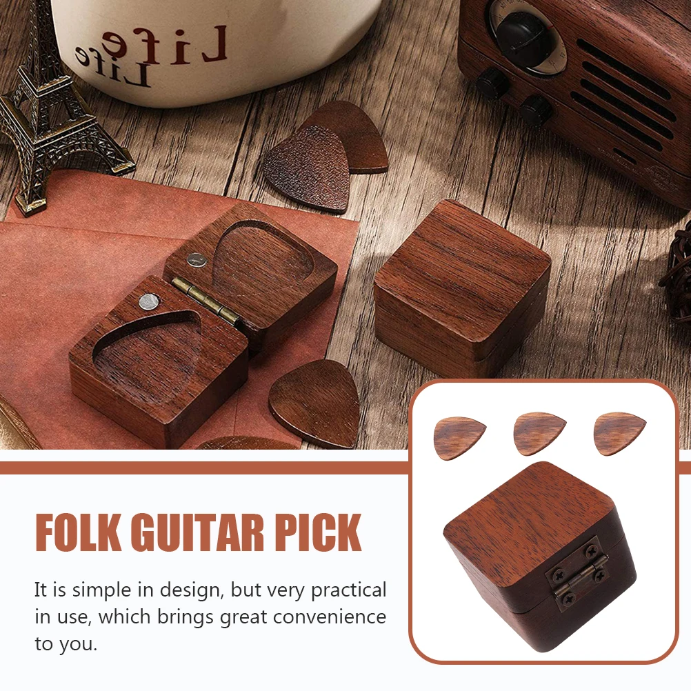 

Solid Wood Guitar Picks Professional Wooden Plectrums Ergonomic Comfort Picks For Folk Electric Guitar Accessories
