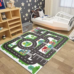 Children's Play Crawl Mat Road Traffic Route Map Carpet Living Room Sofa Coffee Floor Mats Home Decoration Traffics Sign Mats