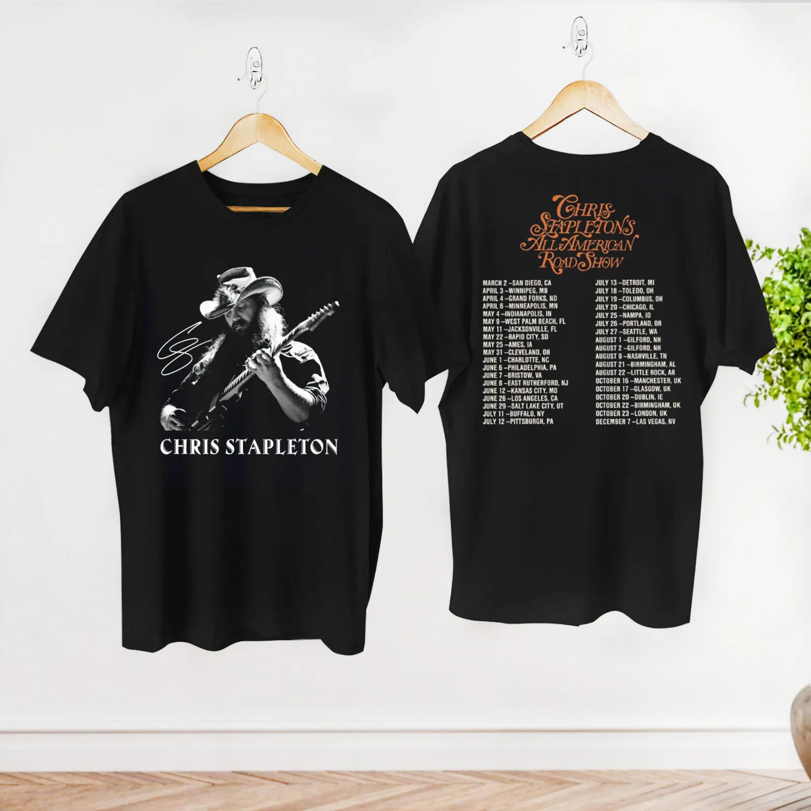 

Chris Stapleton All American Road Show Tour 2024 T Shirt 2020s Concert Tour Tee Band Merch Graphic Tee Unisex