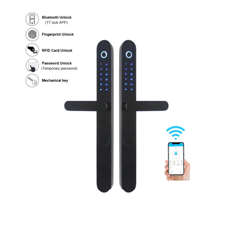 waterproof TT lock dual fingerprint door lock mobile remote control smart sliding door lock