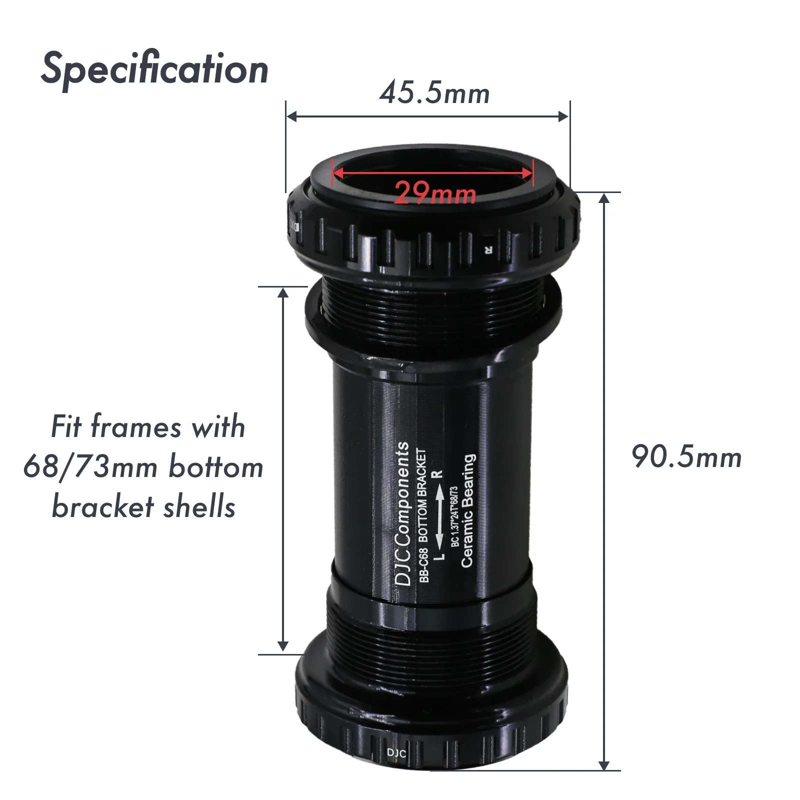 DJC Bike Sealed Ceramic Steel Bearing DUB Bottom Bracket 68/73mm 29mm English Threaded BB for SRAM Dub 28.99mm Spindle