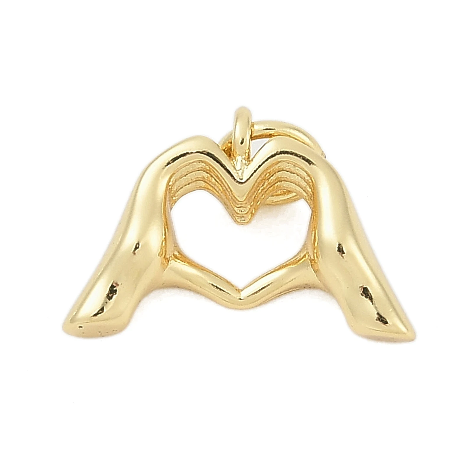 

10pcs Love You Gesture Brass Pendants Heart Hands Charms 18K Golden Plated for DIY Necklace Bracelet Jewelry Making Accessories