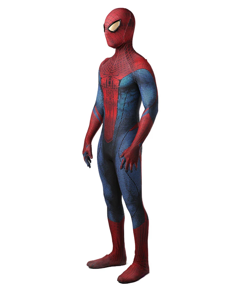 

Red and Blue Spider Hero Unisex Bodysuit Full Body Jumpsuit with Removable Mask for Halloween Cosplay Party