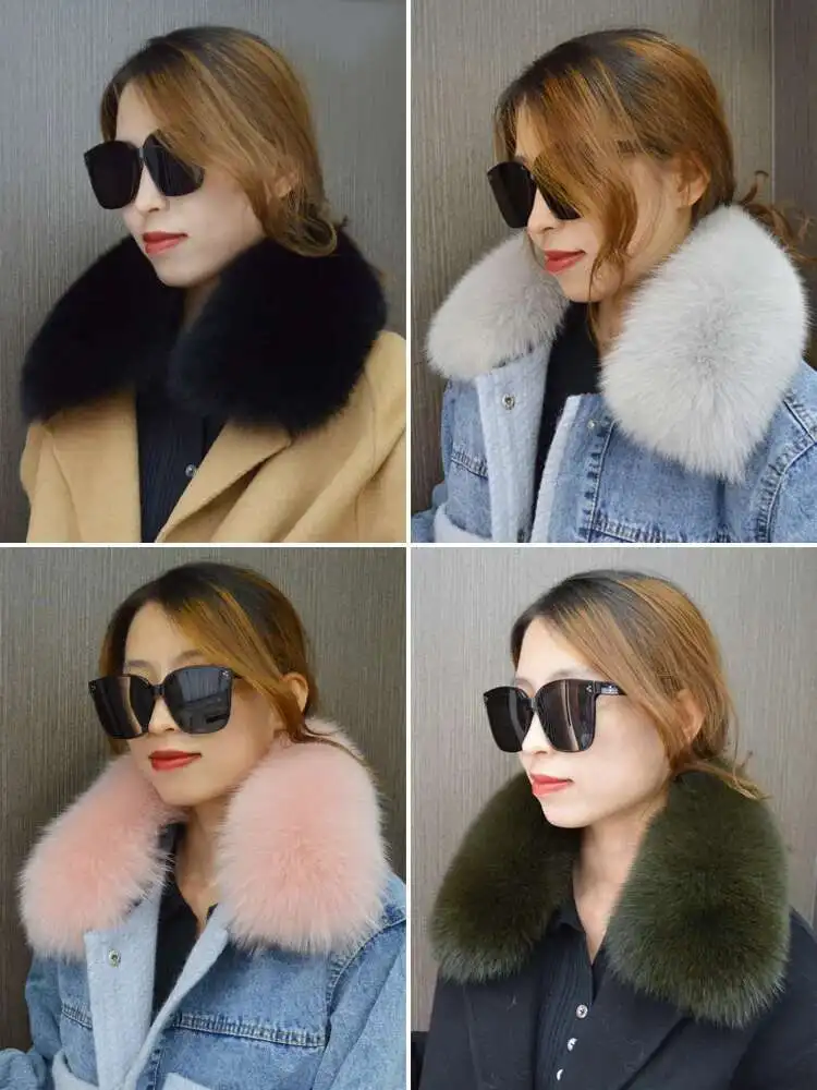 Col carré en vraie fourrure de renard unisexe, écharpe en fourrure de raton laveur pour chien, vente unique, hiver