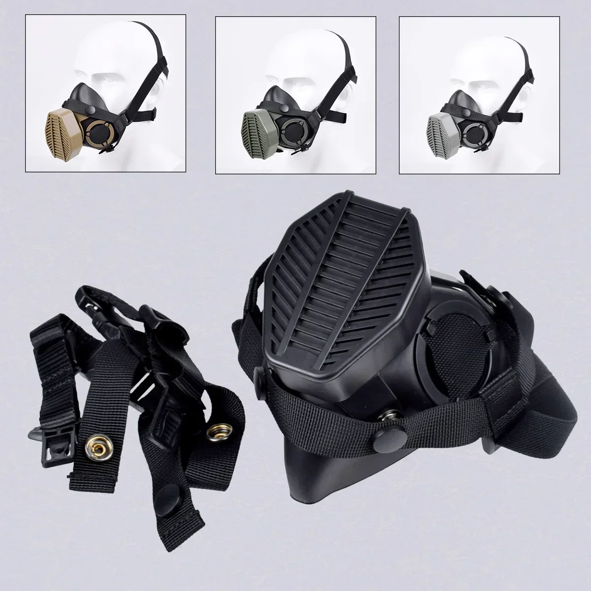 Tactical Respirator SOTR Half-mask Filter Antidust Mask HEPA Filtration Wargame Hunting Accessories Special Operations Games ABS