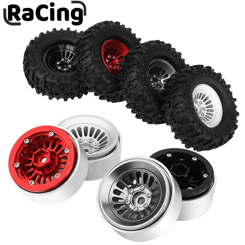 

CNC Aluminium Alloy 1.3" Beadlock Wheel Hub Rim Rims or with Tires for 1/24 1/18 SCX24 TRX4m RedCat Ascent-18 RC Crawler Car