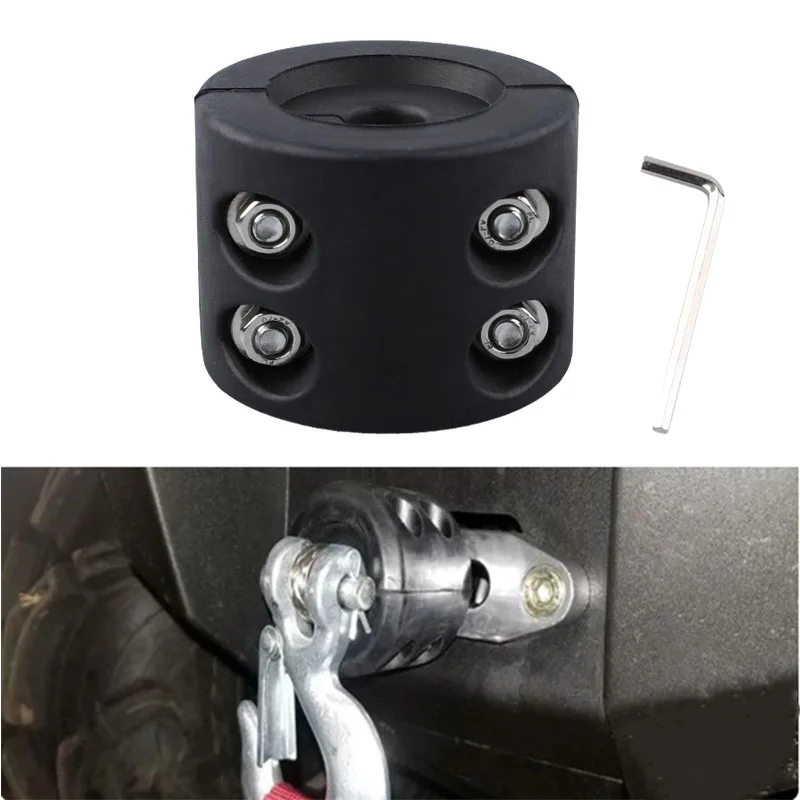 Universal black winch cable hook plug Rubberrope protector suitable for off-road accessories winch installation