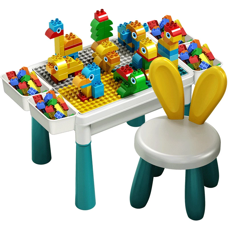 

Children's multi-purpose building block table Educational use Learning use Portable desk