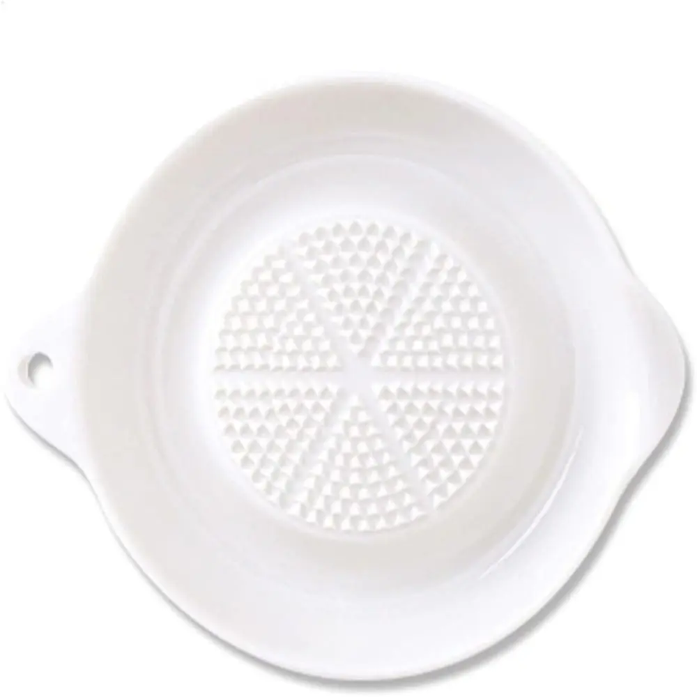 Ceramic Ceramics Grater Plate White Grinding Tool Ginger Puree Grinder 4.37*3.62*0.8 Inch Garlic Grinding Wasabi Grater Cooking