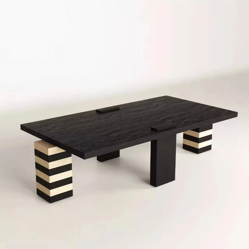 

Solid wood coffee table is durable and environmentally friendly, suitable for living room home cafe. Simple design combination