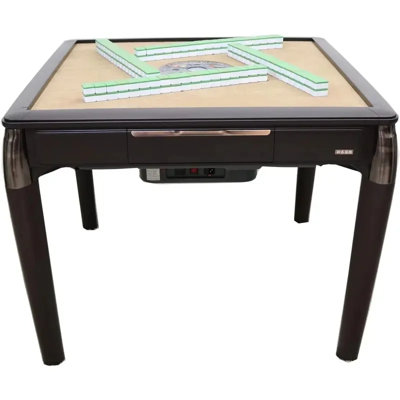 Automatic mahjong table Wood grain electric folding mahjong machine for 4 people Silent shuffle Home club OEM custom logo