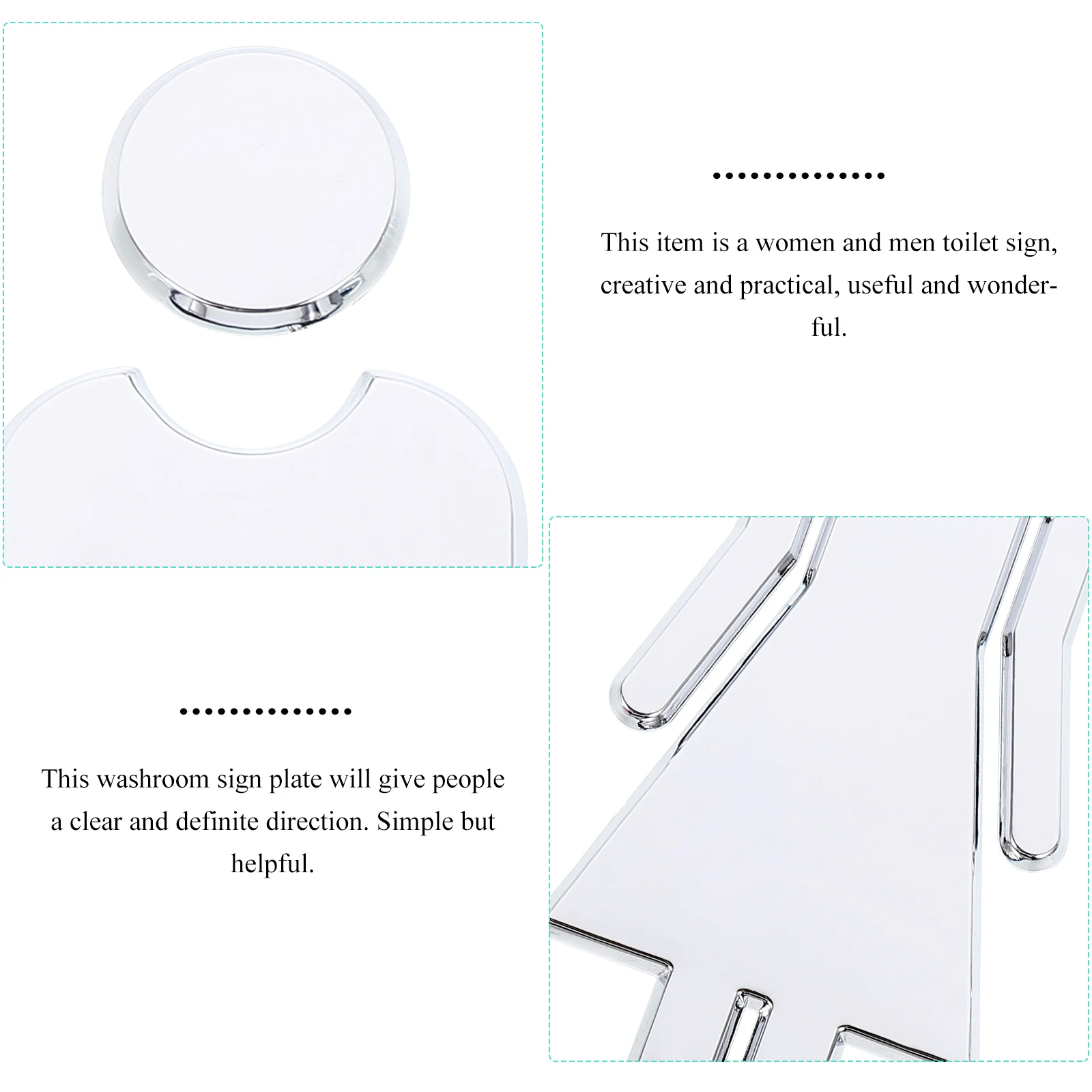 

1 set 1 Set Toilet Sign Plate Unisex Abs Toilet Signs Washroom Symbol Creative Public Restroom Indicator Home Hotel