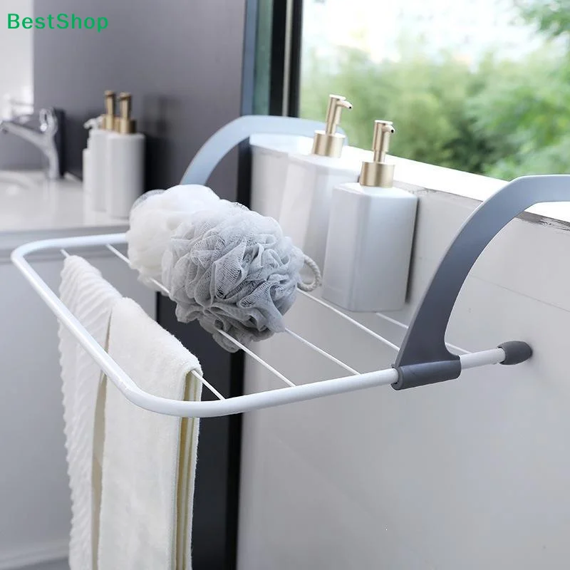 〔Q〕Expandable Window Sill Clothes Drying Rack Foldable Balcony Laundry Hanger Iron Shoe Towel Dryer