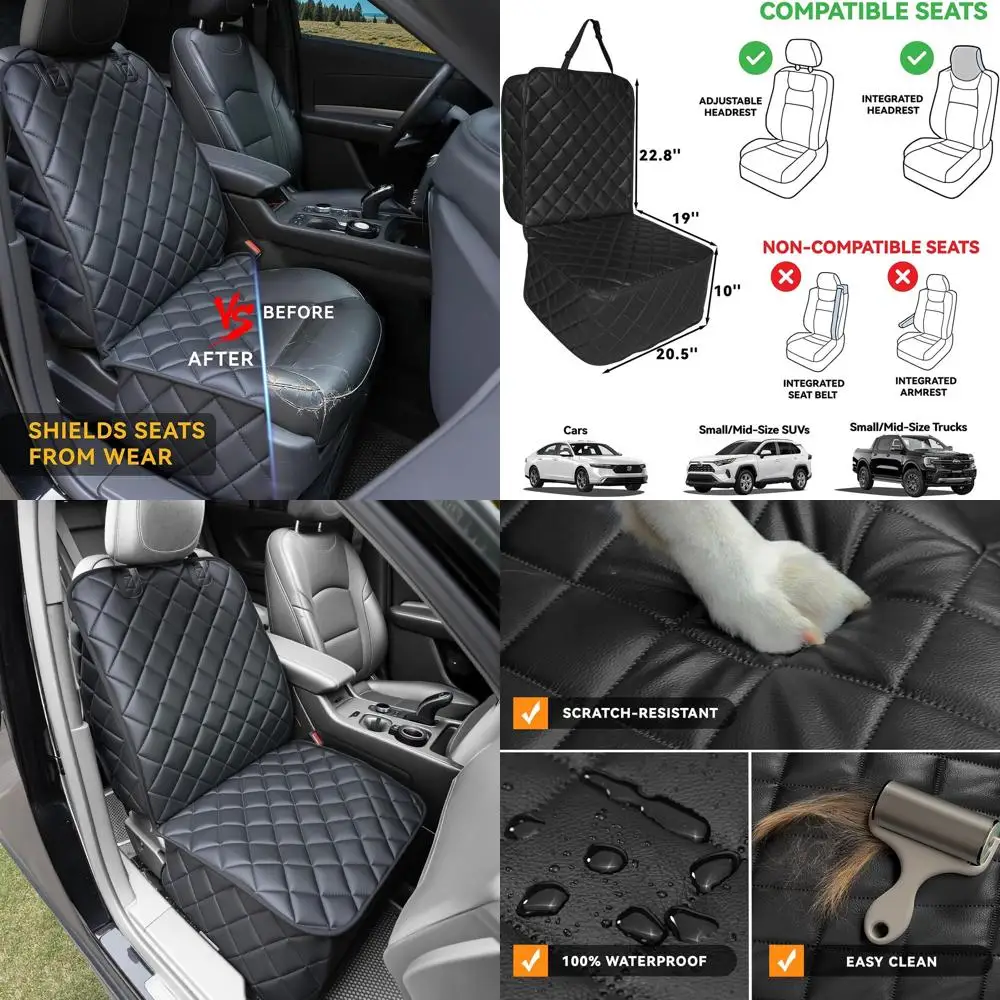 

Автомобильные чехлы на сиденья для автомобилей, водонепроницаемый чехол на переднее сиденье, защита автомобильного сиденья из искусственной кожи с нескользящей подложкой -