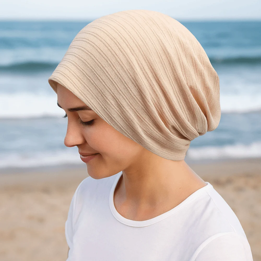 

Fabric Caps Stripes Slouchy Beanies Hat Double Layer Windproof Knitted Outdoor Baggy Skullcaps Warm Comfortable Thin Hedging Cap