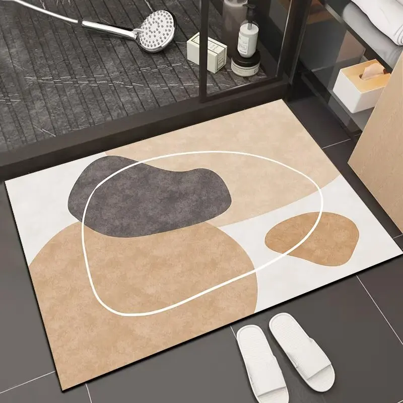 Hard diatom mud quick-drying floor mat bathroom bathroom door water absorption non-slip foot mat toilet toilet small carpet