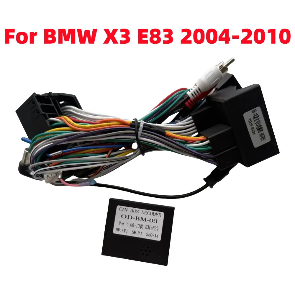 Power cable Canbus Box Decoder OD-BMW-03 For BMW X3 E83 2004-2010 Android 16 Pin Harness Wiring Cables Car Radio