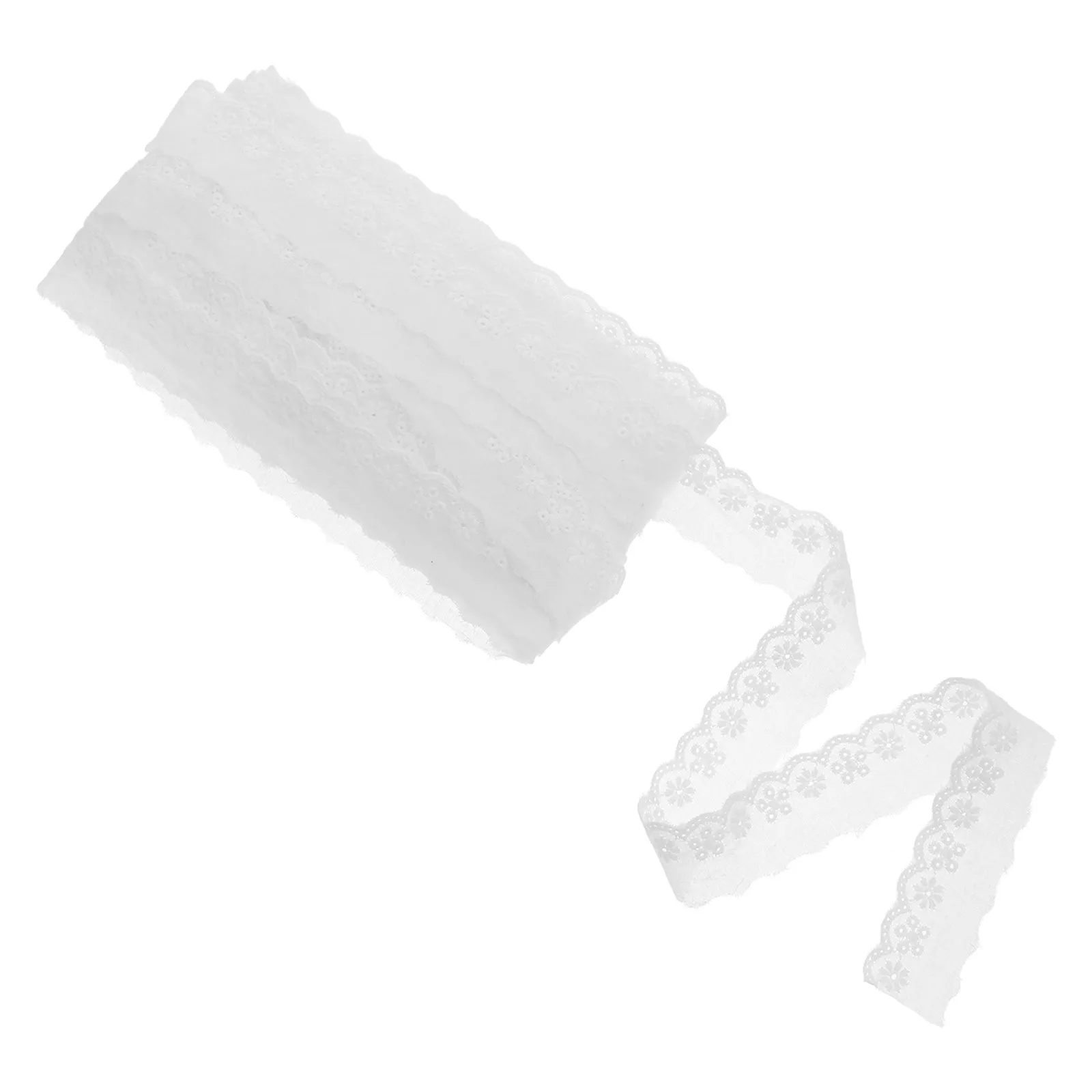 15 Yards Cotton Eyelet Lace Trim Embroidered Scalloped Ribbon Lace DIY Sewing Crafts Wedding Decoration Scallop Trim