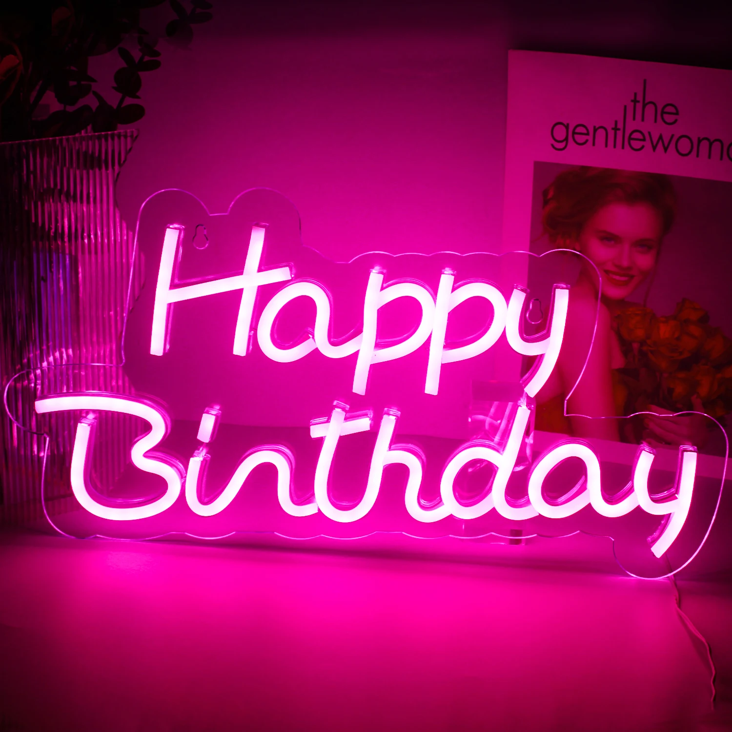 Happy Birthday Neon Signs Led Lights Decoration For The Room USB Powered For Birthday Party Home Wall Art Logo Birthday Gifts