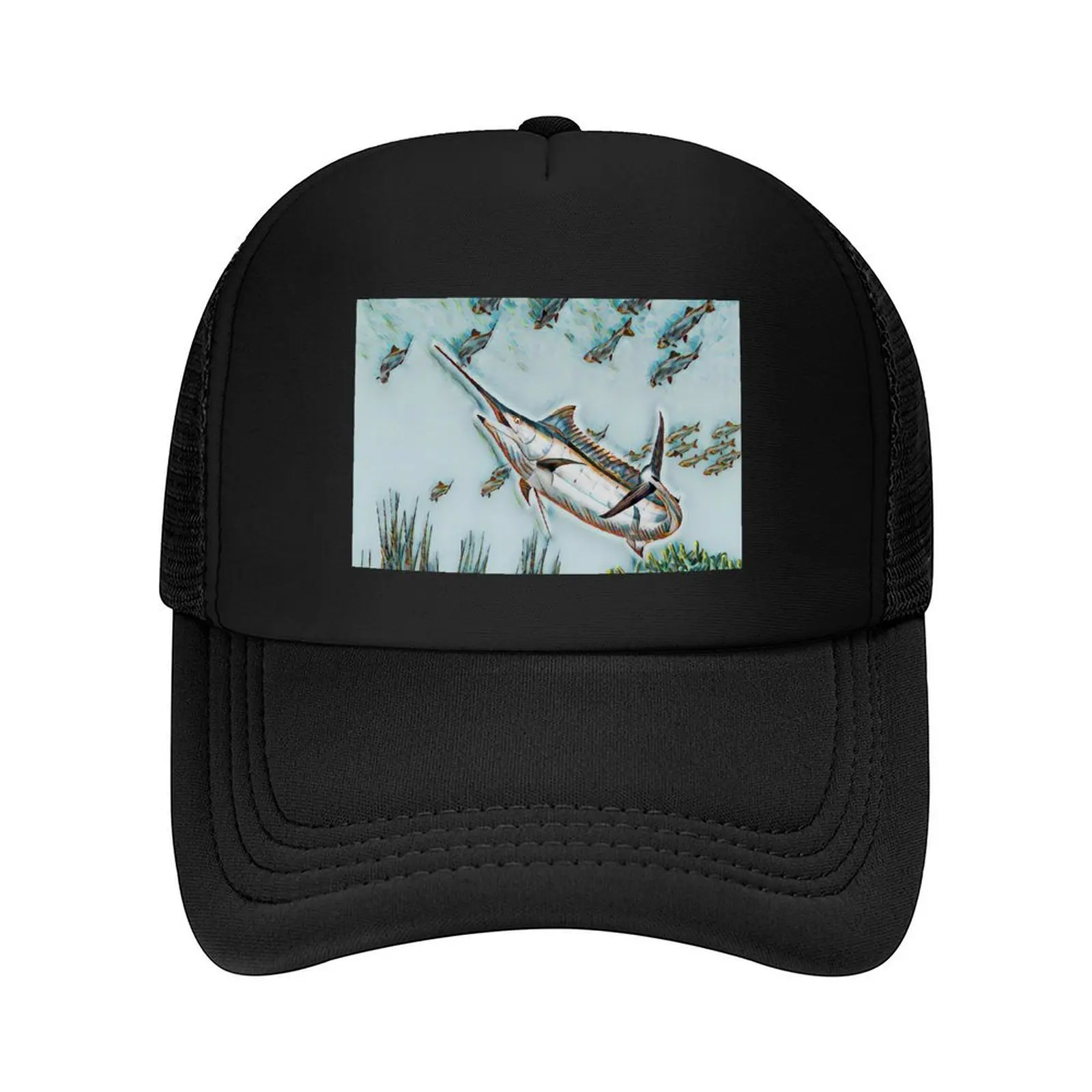 

Marlin fish hunt Baseball Cap Sun Cap derby hat Beach Outing Gentleman Hat Ladies Men's