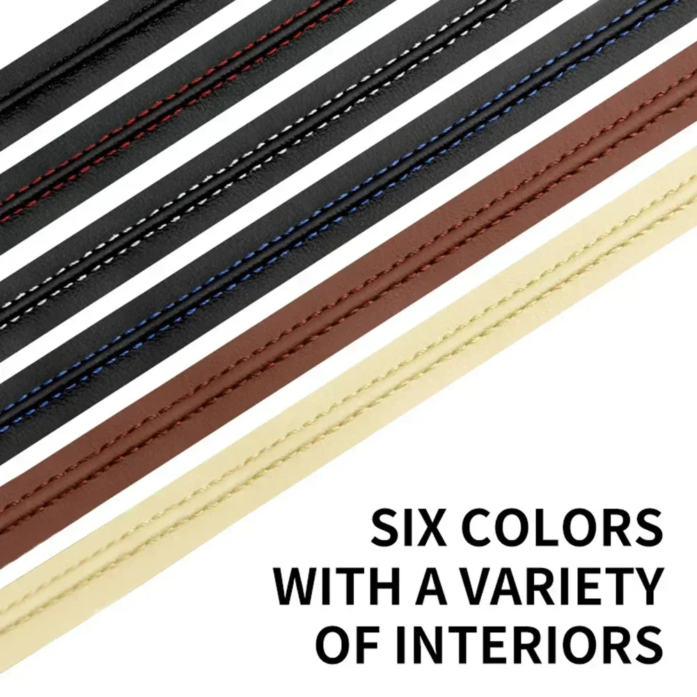 1x PU Leather Car Molding Trim Strip Door Decorative DIY Flexible Interior Sticker Black+Red/ Black+Blue/ Black+White/ Black
