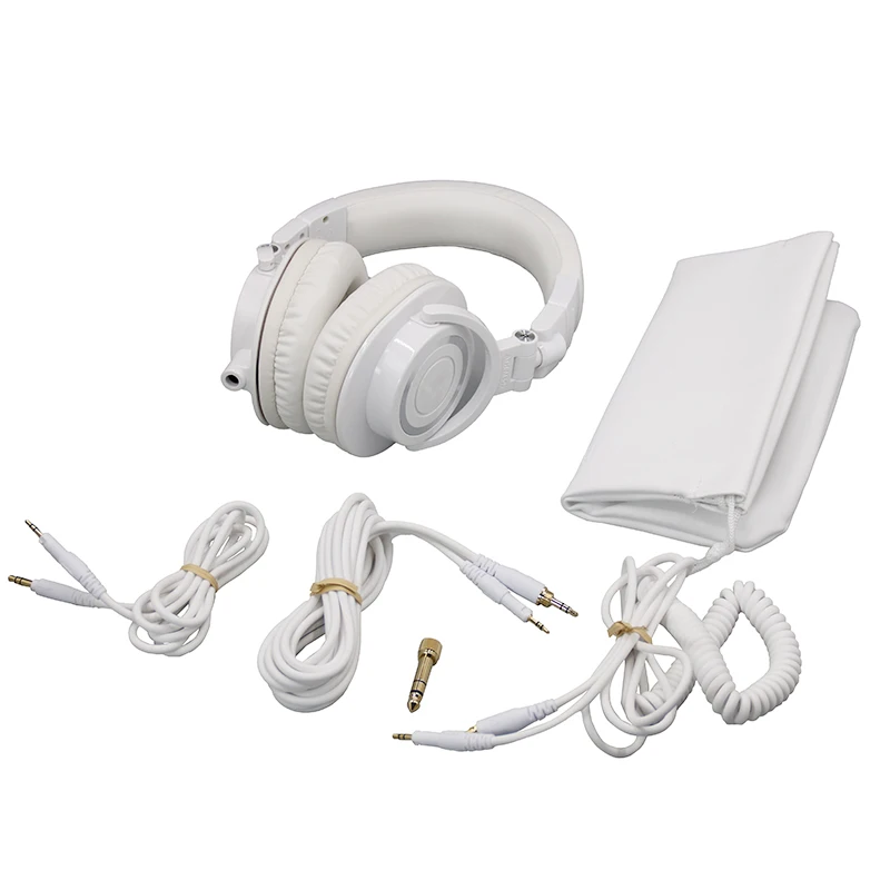 ATH-M50X Professional Studio Monitor White In-Ear Gaming Headphones 110db Detachable Cable On-Ear & Over-Ear