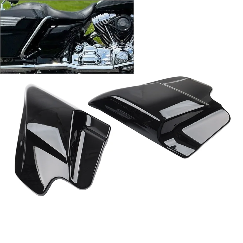 2Pcs Gloss Black Motorcycle Side Cover Panels ABS Plastic For Harley Touring Electra Glide Road King FLH FLHR FLHT FLT 1997-2007