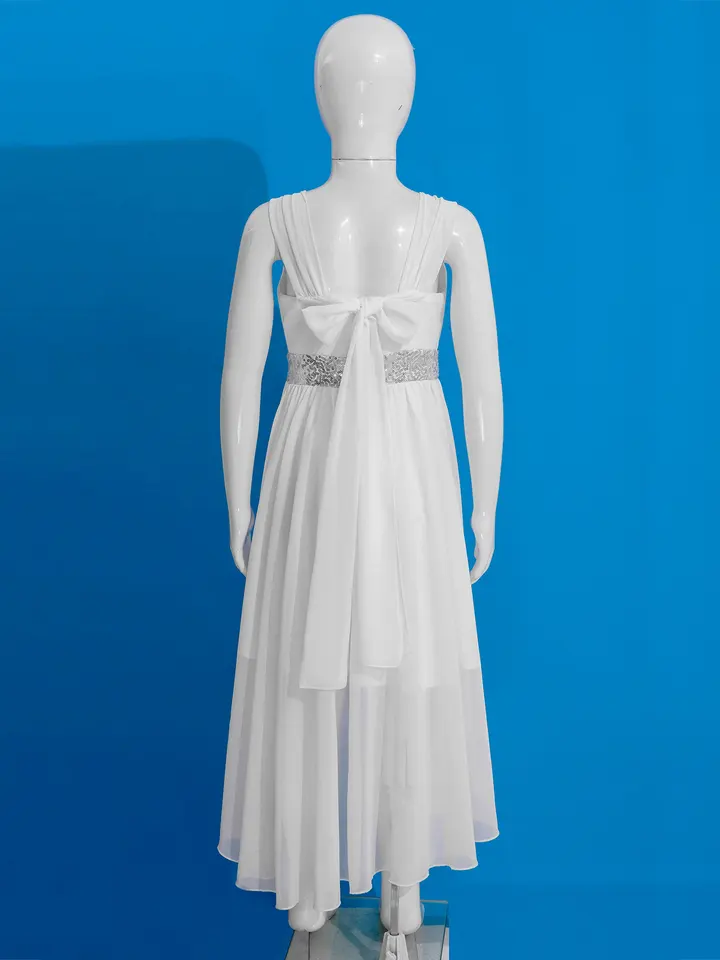 Mufeng Robe De Mariage Fille Enfant Mousseline De Soie - Demoiselle D'Honneur 3-16 Ans