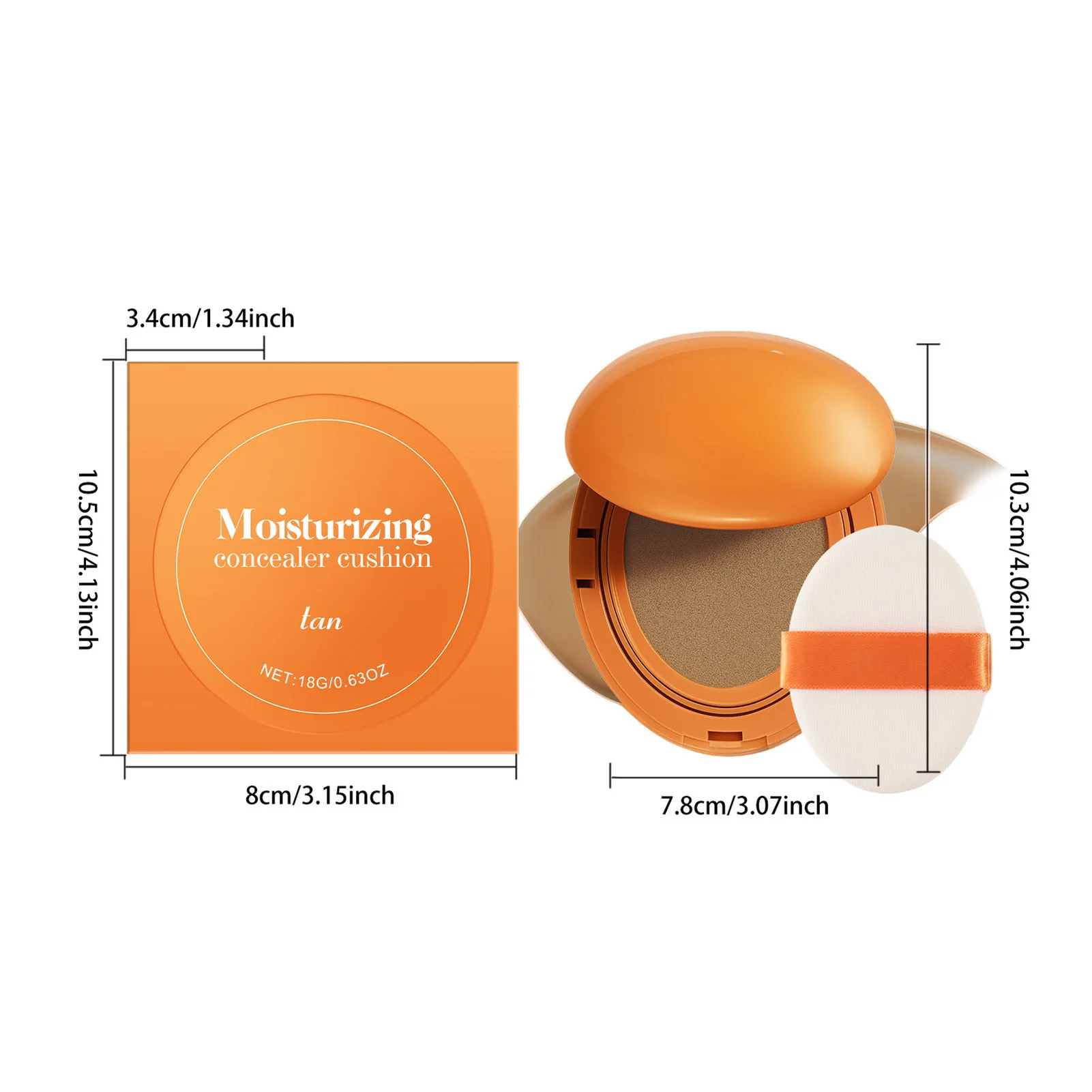 Cojín corrector hidratante compacto de larga duración, color Beige cálido, acabado Natural, maquillaje sin defectos, cuidado de la piel, belleza diaria
