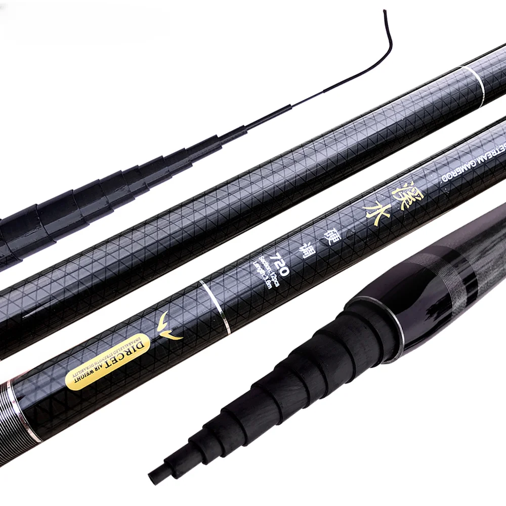 Carp Super Light Carbon Fishing Rod 3.6/4.5/5.4/6.3/7.2M PortableTelescopic Stream Fishing Pole Closed Length 73cm Fishing Tool