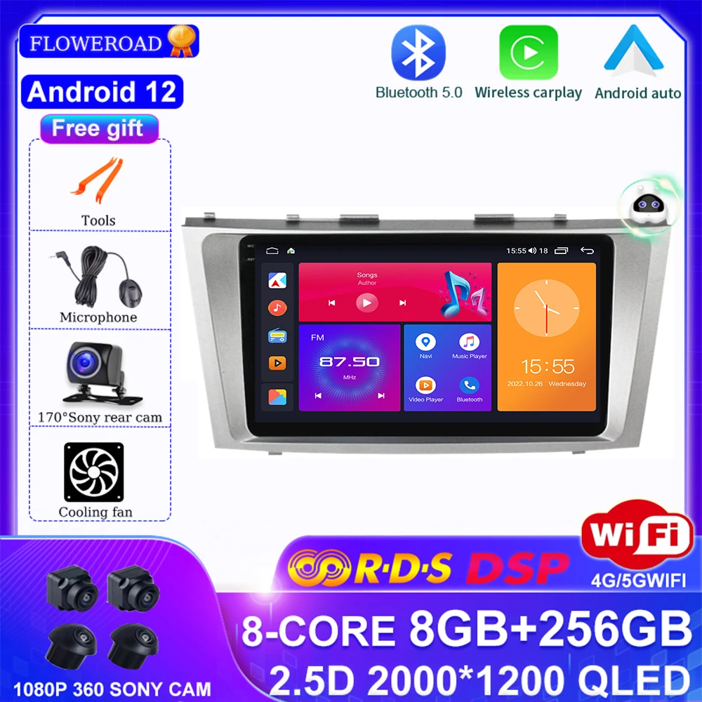 

Android 12 For Toyota Camry 6 XV 40 50 2006 - 2011 Car Radio Multimedia Video Player Navigation GPS Carplay Auto DSP BT No 2din