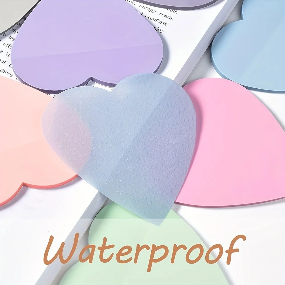 8 Pads Heart Fluorescent PET Waterproof Transparent Sticky Notes 160 Sheets