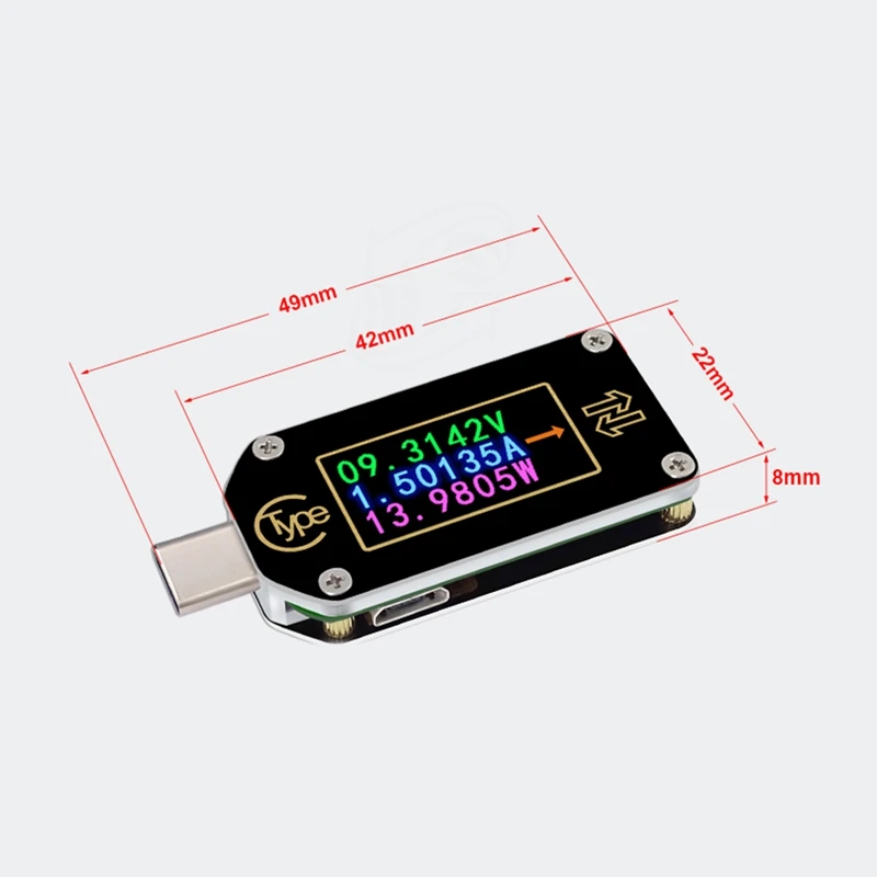 C 타입 PD 트리거 USB 전압 전류계 용량 계량기, 양방향 측정 충전기 배터리 LCD 테스터