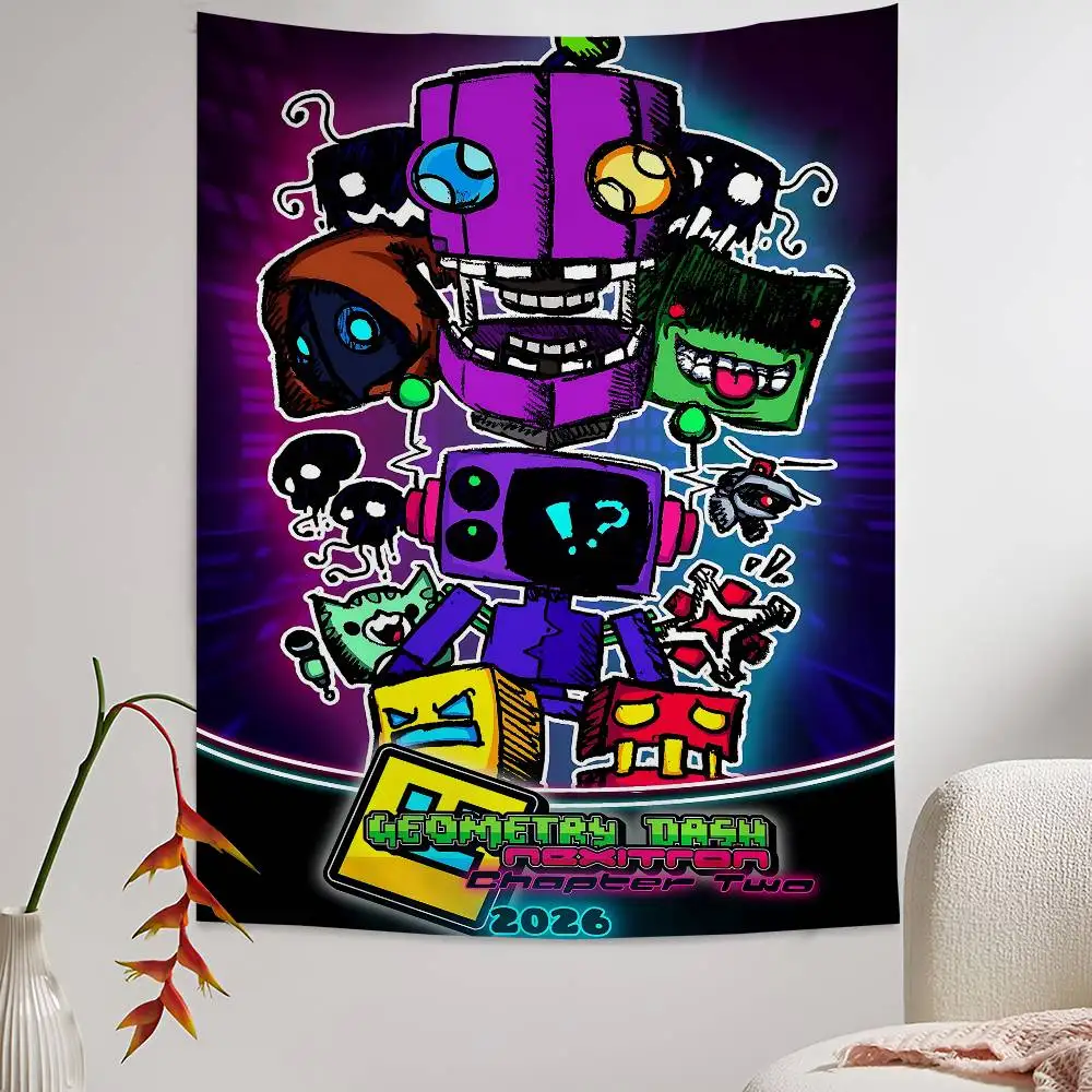 G-GameS G-Geometry Dash Hanging Bohemian Tapestry Bohemian Wall Tapestries Mandala Kawaii Room Decor