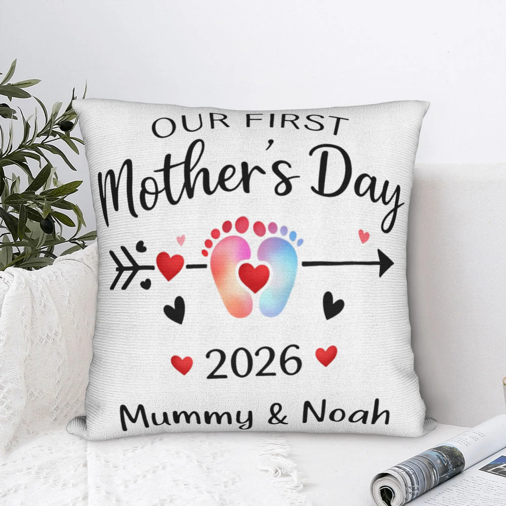 Our First Mothers Day Together Pillow Case  Design Pillow Cover Funny Pillowcases For Office Car Home Decor