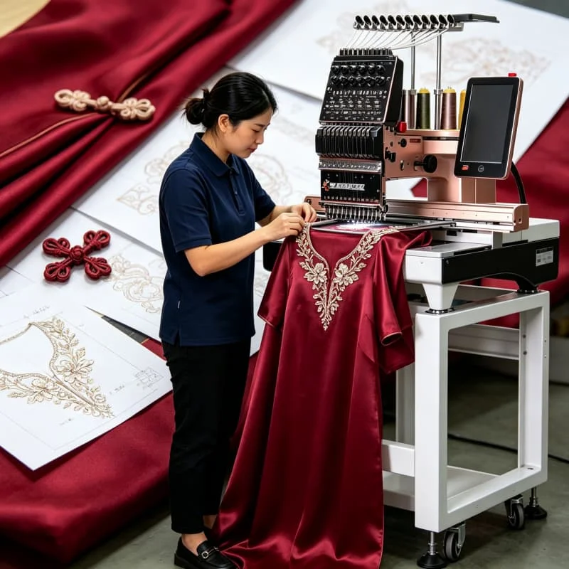 Thread Break Detection Embroidery Machine 15 Needle 1200 SPM for Unattended Bulk Order Production Customized High Quality Sale
