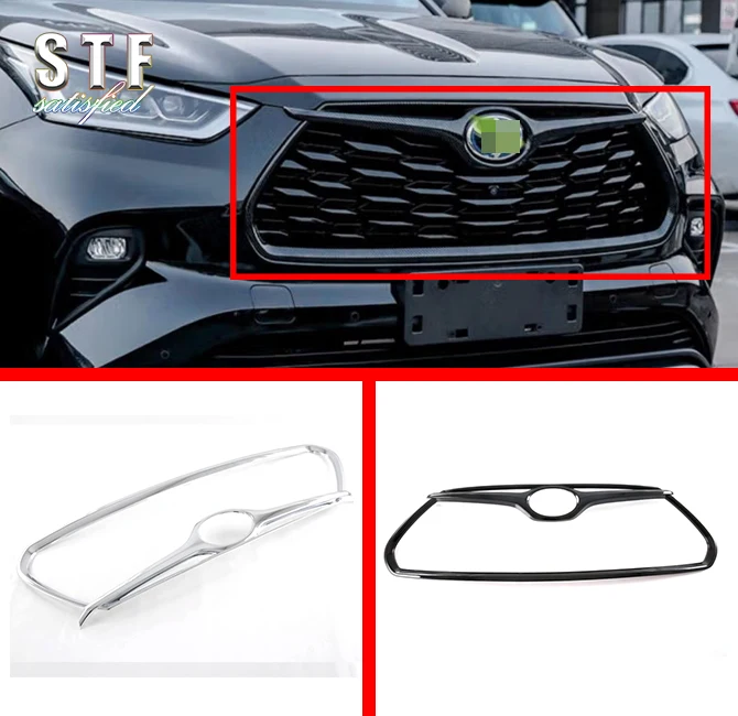 

ABS Front Grille Around Trim For Toyota Highlander XU70 2021 2022 Car Accessories Stickers