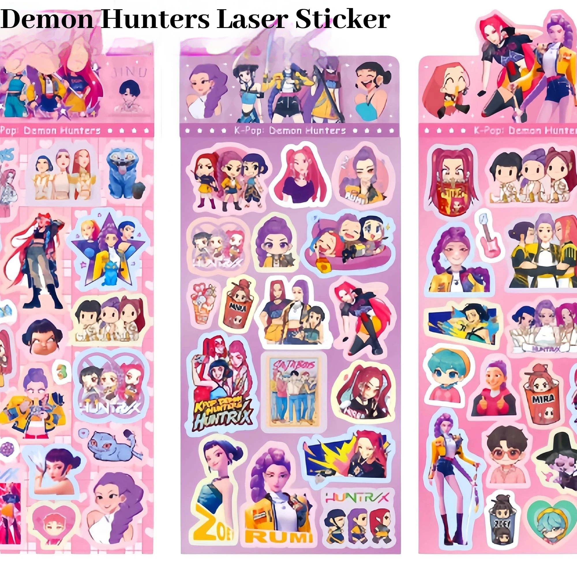 Upgraded thickenedKpopDemon Hunters Guka Devil Men Group Anime Sticker Laser Cut Waterproof Durable for Office School Supplies