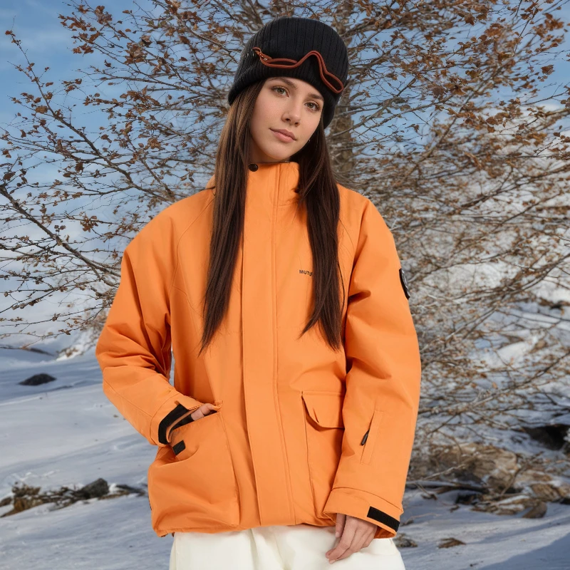 2026 New Women Waterproof Windproof Outdoor Double Board Sports Warm Zipper Ski Jacket Female's Winter Breathable Hooded Ski Top