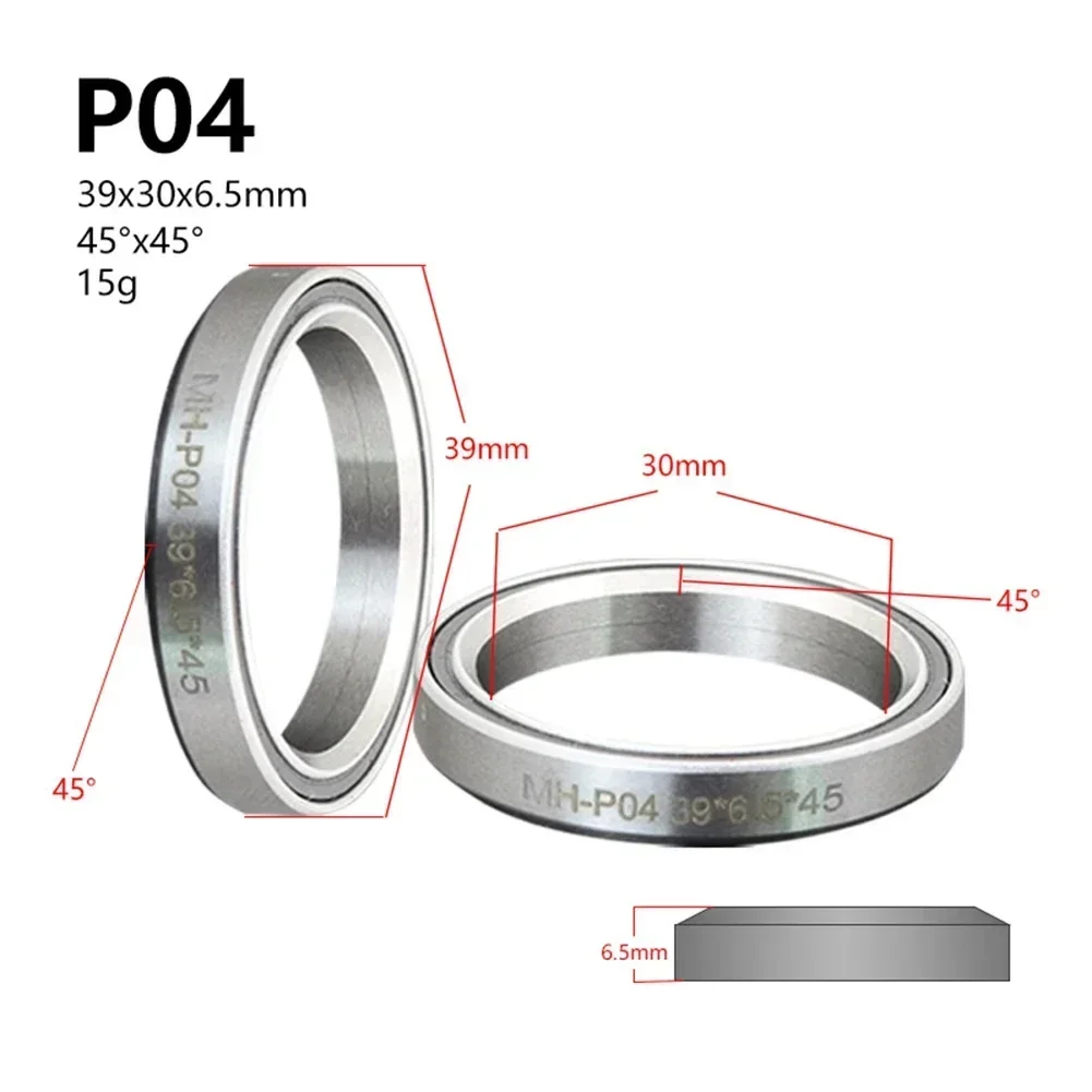 MTB Road Bicycle Headset Bearings 1.5 1 1/8inch 45/36 Angle Bicycle Part 38/39/41/44/49/52mm Repair Steel Bike Accessories