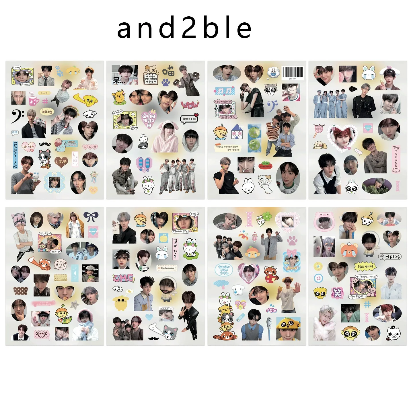 ATEEZ 8 Sheets Per Pack Die-cut Sticker And2ble Love and Deepspace Trendy Design Cute Waterproof Decorative Stickers Cosplay