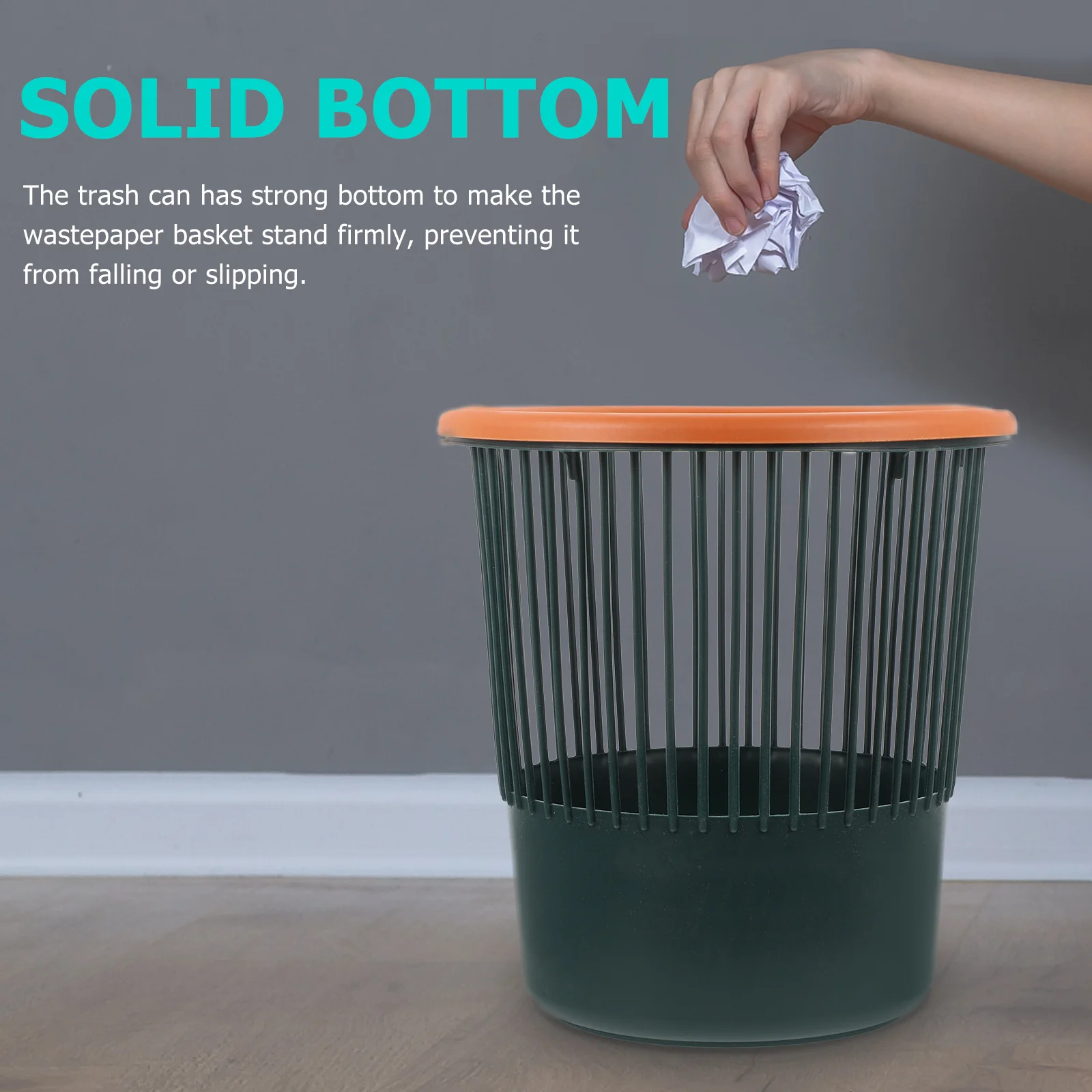 

1pc Trash Can Pp Plastic Household Garbage Container With Strong Bottom Large Open Design For Kitchen Bathroom Office Bedroom