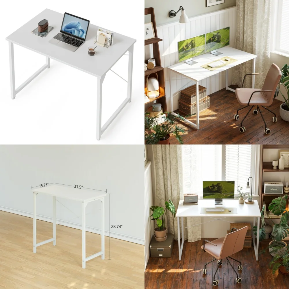 Biurka komputerowe 32-calowe nowoczesne biurko komputerowe do domowego biura, oszczędzające miejsce, prosta konstrukcja, prosty styl, stół na komputer, stacja robocza