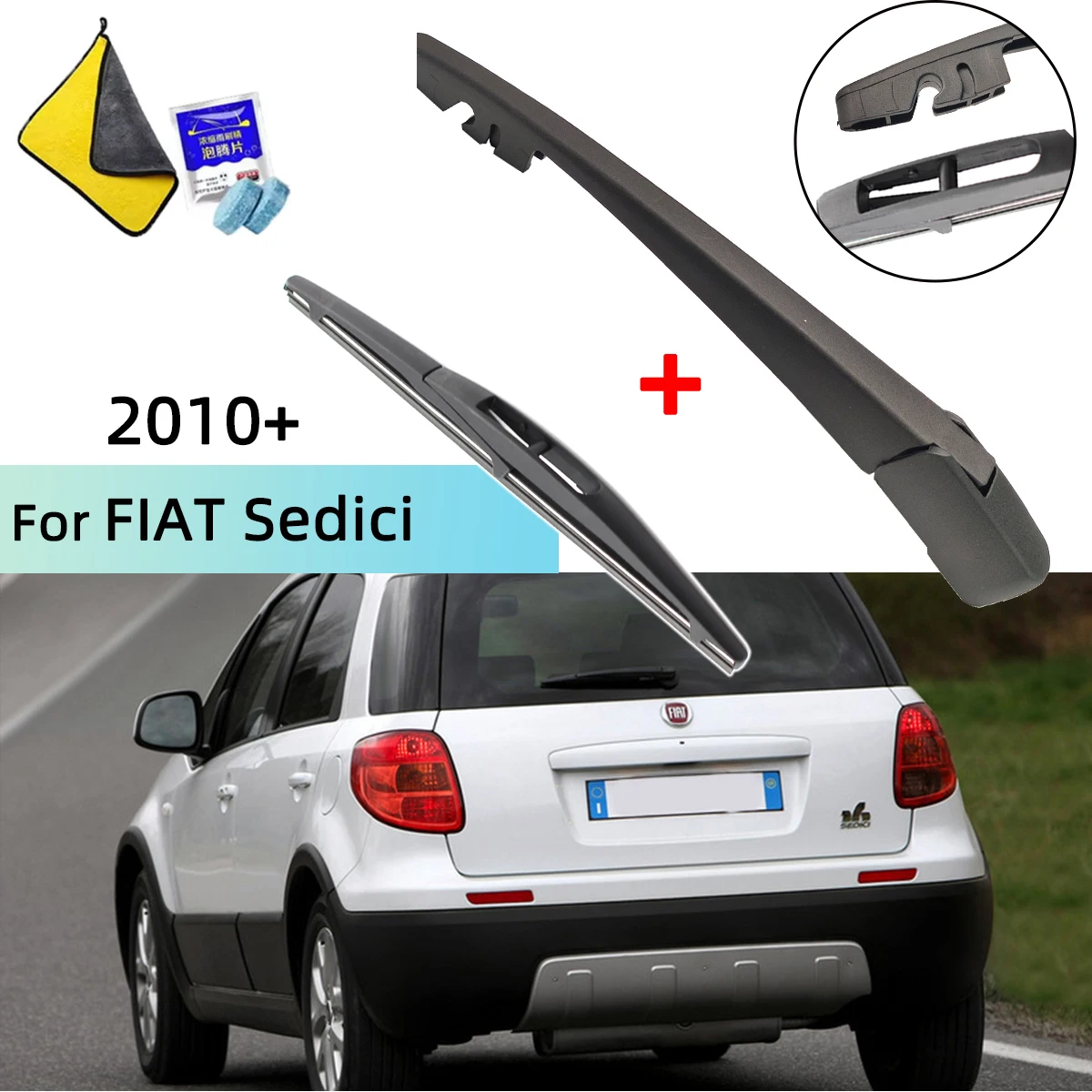 

Windscreen Wiper Blade & Rear Wiper Arm Kit For FIAT SEDICI 2010- Rear Wiper Arm Blade Car Accessories