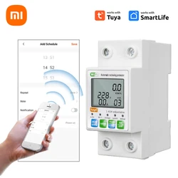 Smart Life Tuya WIFI Energy KWH Meter Prepaid Energy Meter 2P 63A Circuit Earth Leakage Over Under Voltage Protector