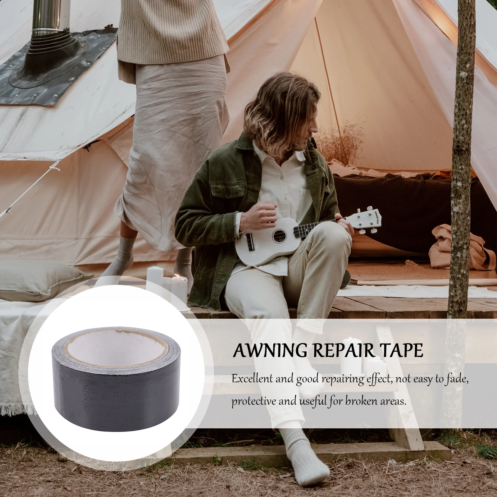 1 rouleau de ruban de réparation étanche pour tentes, Patch robuste pour couverture de bateau, bâche d'auvent de camping-car, toile, utilisation tous temps, ruban de réparation de tente