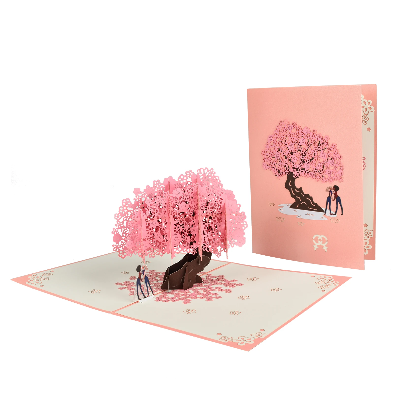Gay Lesbian Pop Up Card for Same-sex Couple Anniversary Valentine\'s Day Wedding Gift