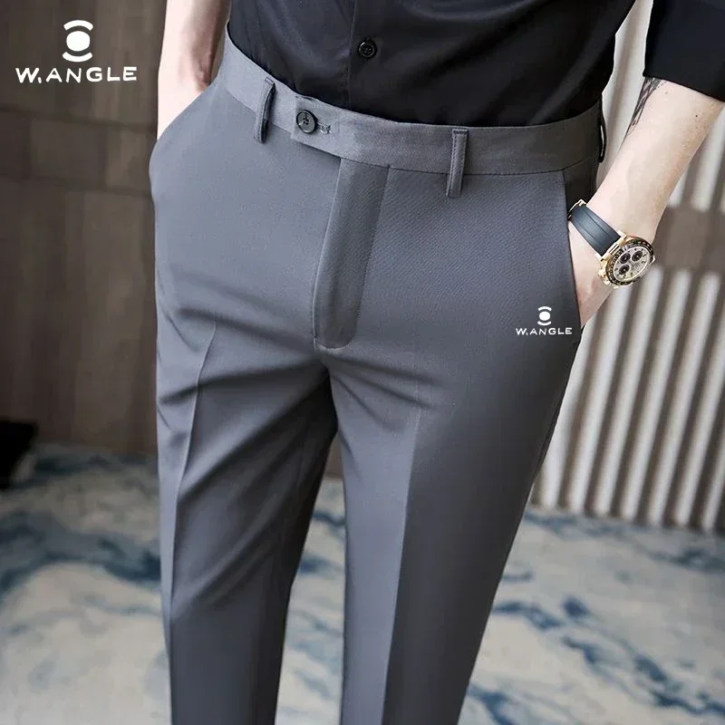 

Новинка 2024, модные деловые повседневные брюки для гольфа, мужские прямые штаны с широкими штанинами, модные мужские повседневные брюки