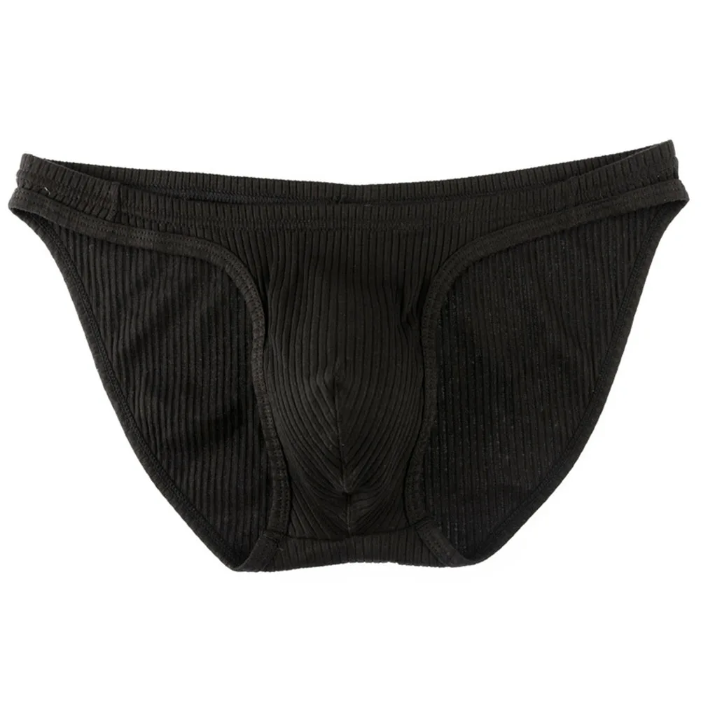 Solid Color Thread Men Comfortable Panties Pouch Briefs Underwear Breathable Casual Fitness High Fork Underpants