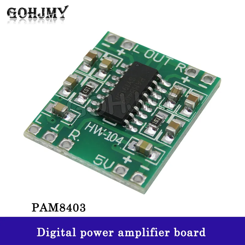 5PCS PAM8403 power amplifier board Class D 2x3w subminiature digital power amplifier board with 2.5-5V USB power supply